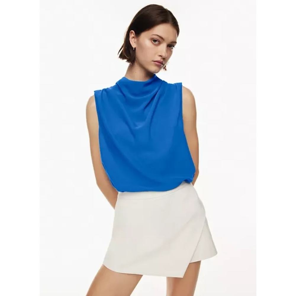 NWT Aritzia Sleeveless Draped Shell Top in Bright Blue